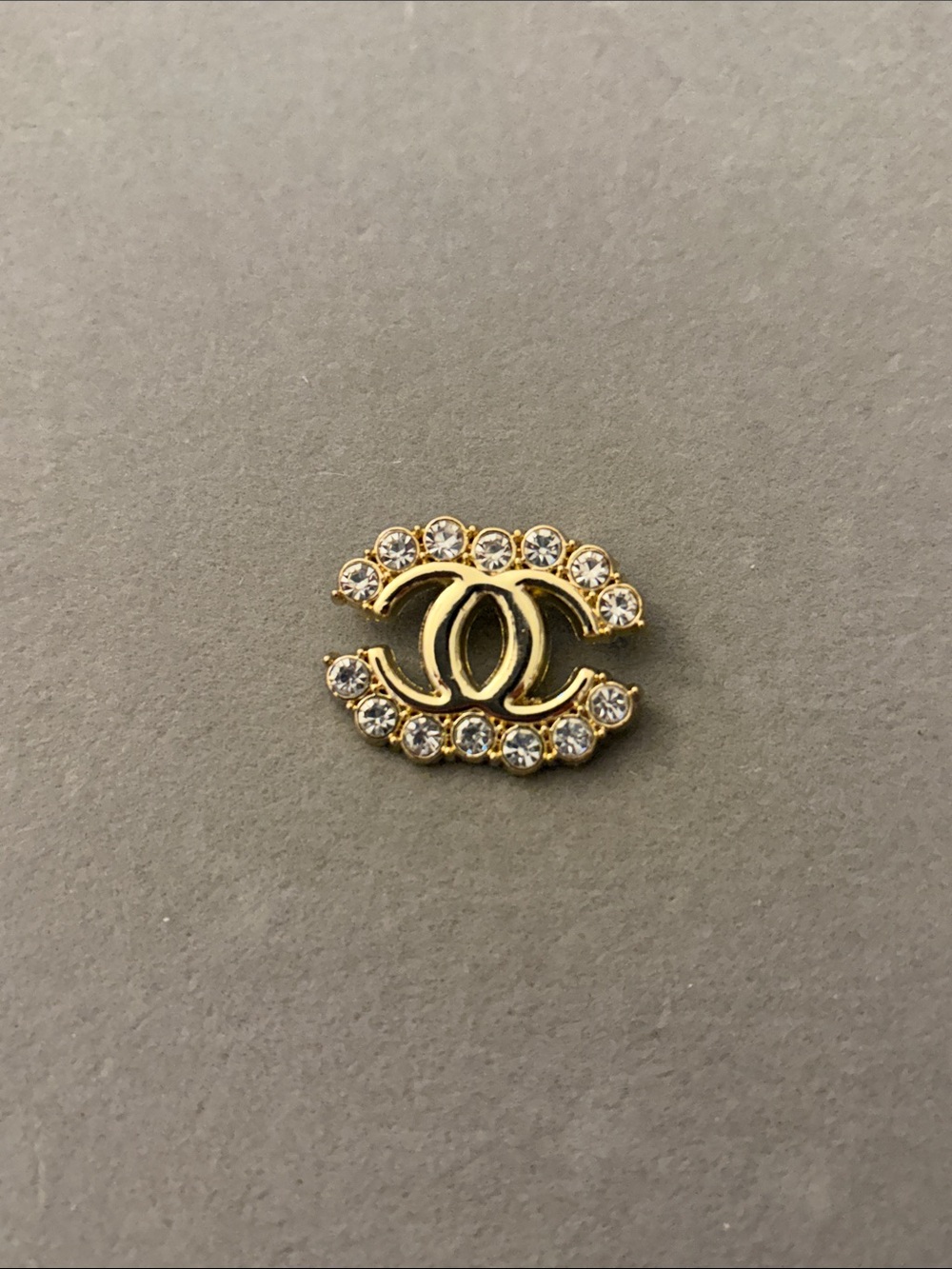 Gold-Tone Logo Brooch